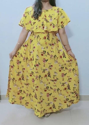 Special Floral Printed  Crepe Kurti